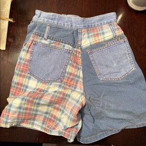 Vintage jean shorts with patchwork
